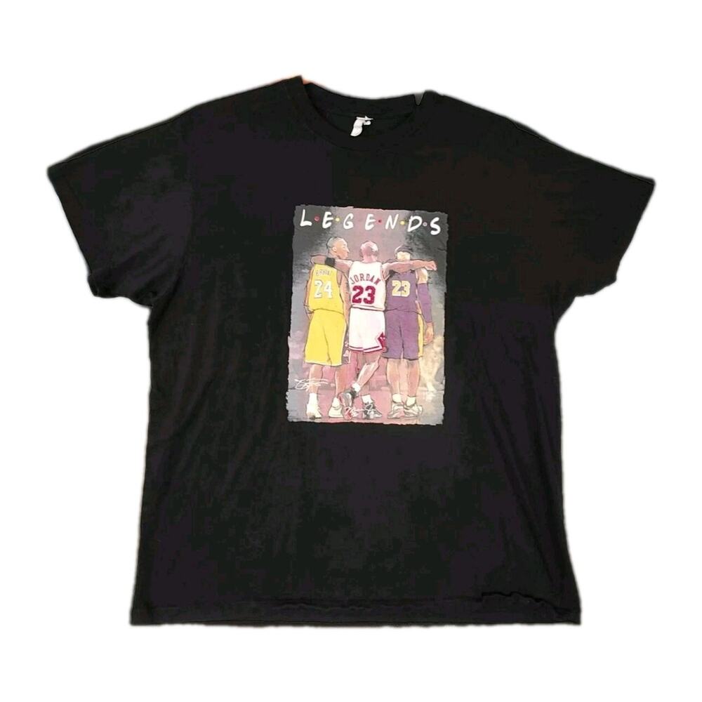 Kobe Lebron Micheal Jordan Shirt Mens Extra Large Vintage Basketball Rap Tee EUC